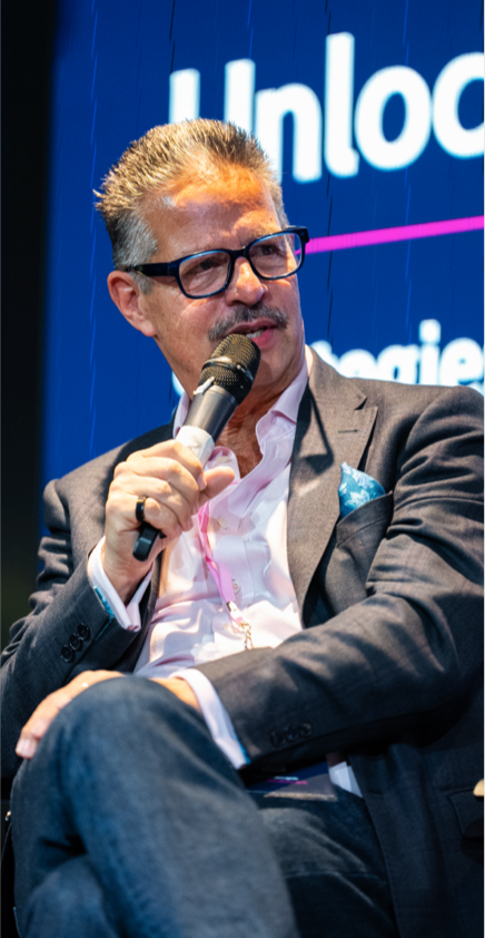 David speaking at event